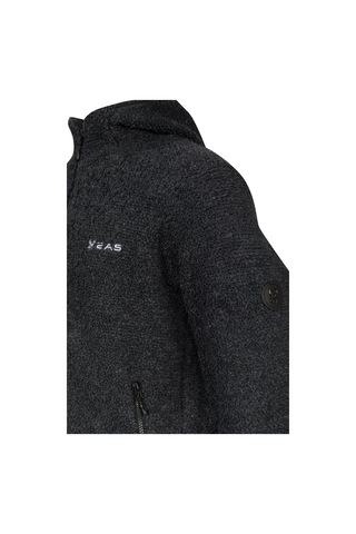 2as Edgar Erkek Kapşonlu Havlu Merino Sweatshirt Siyah Siyah