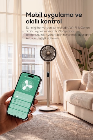 Ayaklı Vantilatör Air Pro Akıllı, Sıcaklık Sensörlü, 3d Salınım, Işıklı X7432