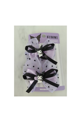 Kuromi Kız Çocuk Pens Klips 2li Toka Seti Mor Mor