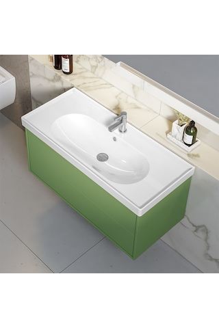 Cerastyle Turkuaz Arya Etajer Uyumlu Lavabo 80 x 45 CM