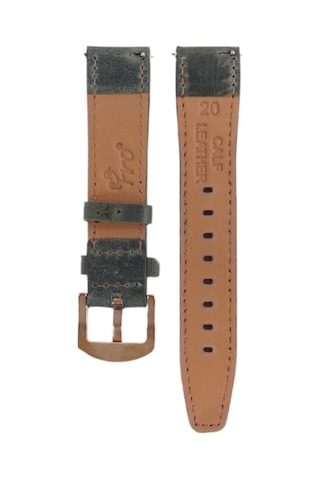 Fro Lw38-43 20 Mm Hakiki Deri Spor Yeşil Kordon Gold Toka