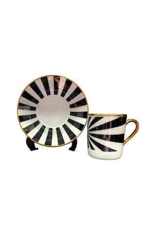 River World 4 Parça 2 Kişilik Porselen Türk Kahvesi Fincan Takımı Çfl Serisi Çok Renkli