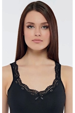 Kolcu Ribana Omuz Dantel-kb2590-siyah Siyah