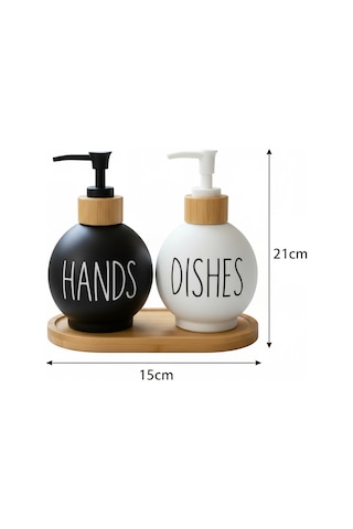 Kapris Dmr-8890 2li Bambu Tabaklı Yuvarlak Cam Sabunluk 07 Beyaz