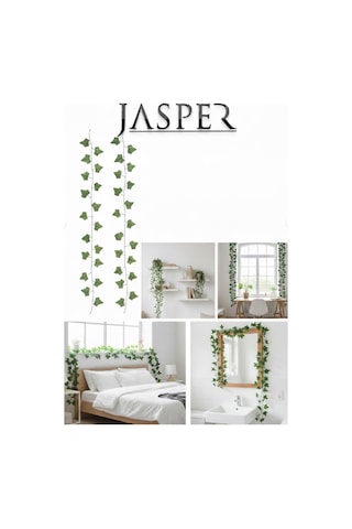 Jasper Dekoratif Yapay Sarmaşık 2.30 Metre Yeşil Yapraklı Yapay Sarmaşık Dekorasyon