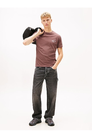 Tjm Reg Sıgn Backprınt Ss T Ext Erkek Kahverengi T-shirt - Dm0dm22320 Kahverengi