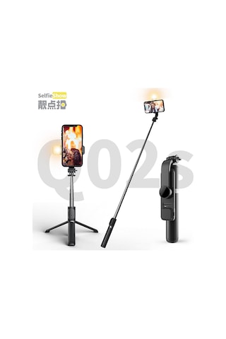 Skycity Q02s Beyaz Bluetooth Telefon Tutucu: Tripod, Monopod, Işık Fonksiyonu İle Selfie Ve Canlı Yayın İçin Evrensel Kullanim