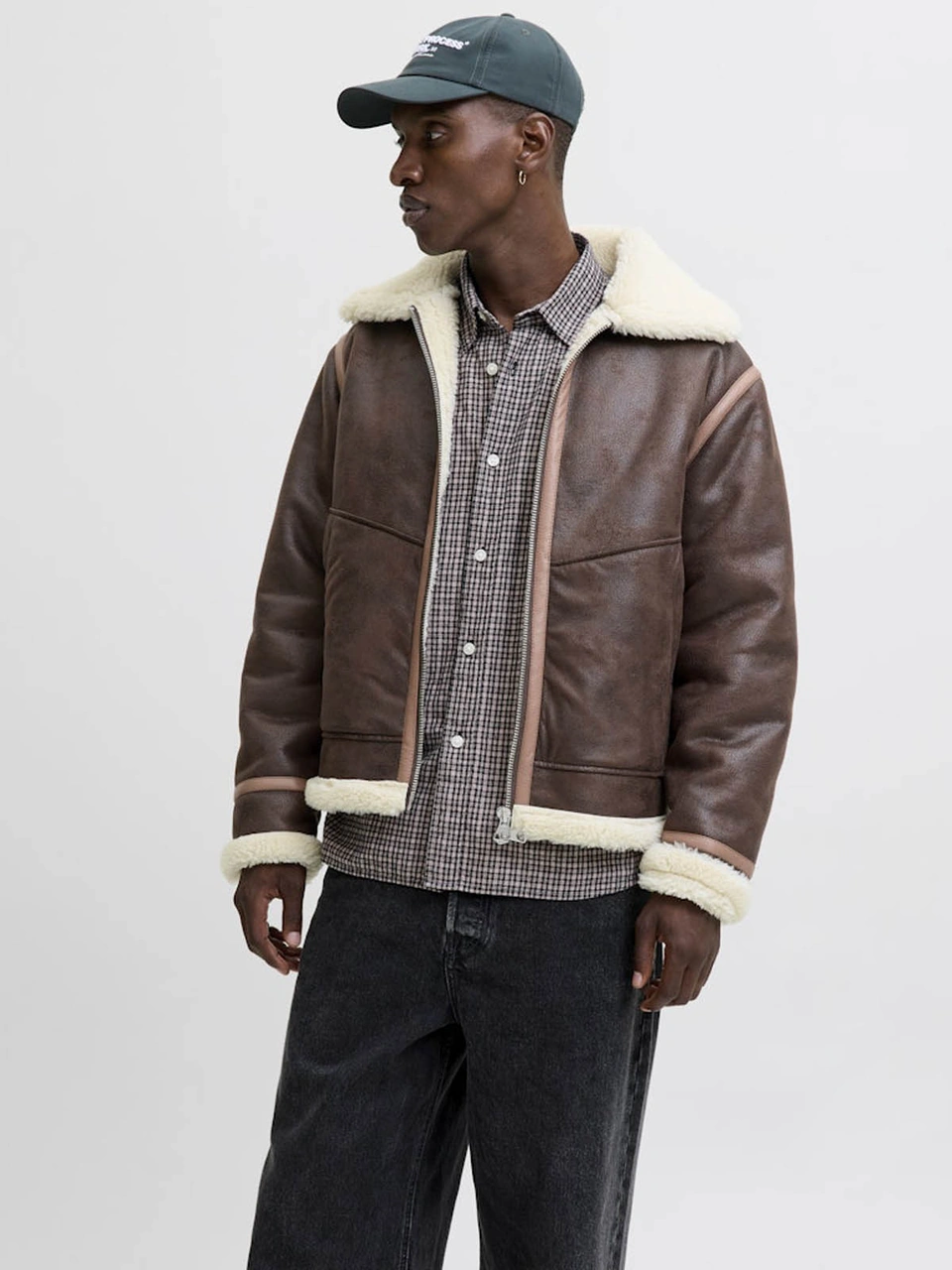 Jack & Jones Jorliverpool Aviator Kahverengi Erkek Ceket 12282948 Kahverengi