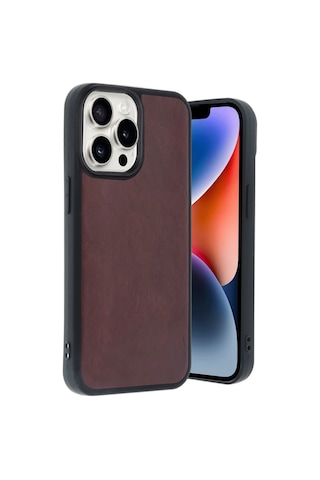 Gld-spt- Newface Apple Uyumlu iPhone 14 Pro Max Kılıf Aras Deri Kapak - Bordo