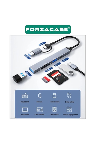 Type-c Usb Kart Okuyucu Sd/tf Usb 3.0 5gbps Veri Aktarımı Fc901