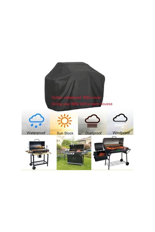 Barbekü Izgara Kapağı, 74 İnç Siyah Toz Geçirmez Izgara Kapağı Solmaya Dirençli