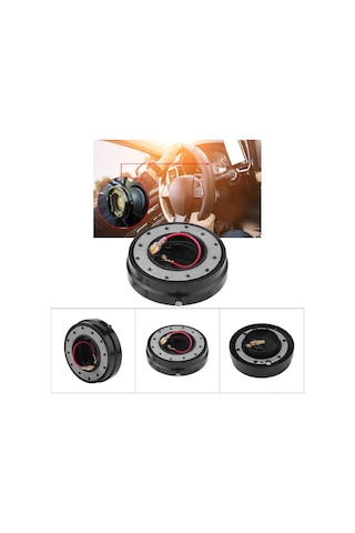 Geeroyoo Alüminyum Alyuminyumli Otomobil Direksiyon Hızlı Çıkarıcı - Yarış Araçları İçin Güvenli Top Kilitli Montajlı Siyah