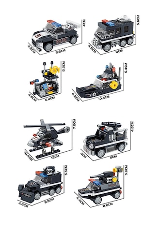 8in2 Dönüşebilen Robot Ve Polis Araçları Blok Seti - 738 Parça