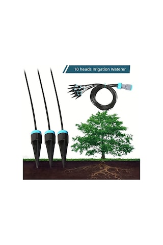 Elmpaly Yeni Uzatma Hortumlu 10 Başlıklı Damla Sulama Seti Bahçe Sulama Sistemi