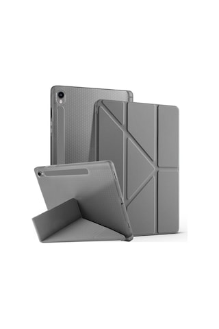 Samsung Galaxy Uyumlu Tab S10 Fe 11 Inc Sm-x520 Üçgen Katlanabilir Kalemlikli Yatay Dikey Standlı Kılıf Kapaklı Kılıf