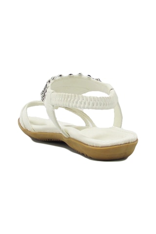 GUJA BLG22Y121 BEYAZ KIZ ÇOCUK ARKADAN LASTİKLİ TAŞLI SANDALET Beyaz