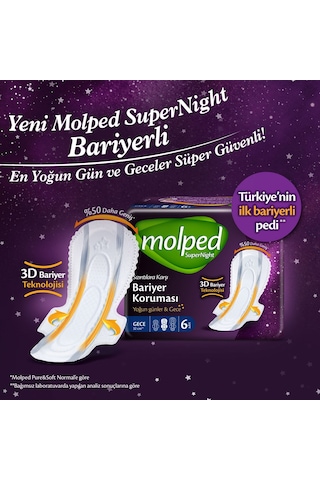 Molped Süpernight Hijyenik Ped Uzun Süper Avantaj Paketi 54 Adet