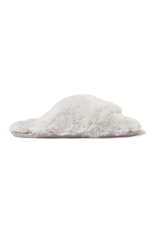The White Company Suni Kürk Terlik Sürdürülebilir Ve Rahat Tasarım GÜMÜŞ