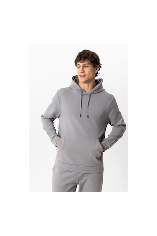 Backandbond Gri Regular Fit Pamuklu Kapüşonlu Kanguru Sweatshirt