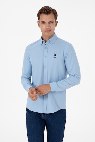 U.s. Polo Assn. Erkek Açık Mavi Gömlek Desenli 50317249-vr003 Acık Mavı