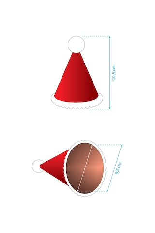 Mavi Altı Ay Kınası Yarım Yaş 1/2 Çocuk Mini Şapka Tüm Yaşlar