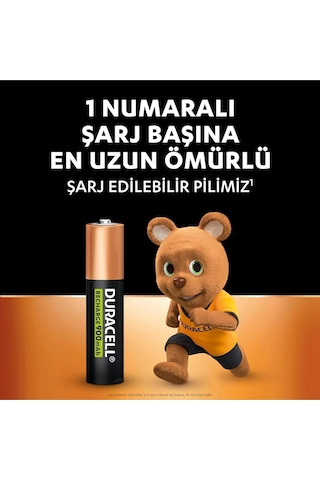 Duracell AAA 900 mAh İnce Kalem Şarj Edilebilir Pil 2'li