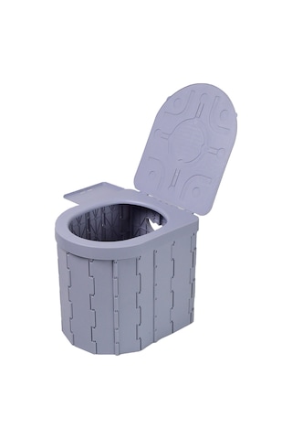 Açık Kamp Taşınabilir Katlanabilir Tuvalet Gri