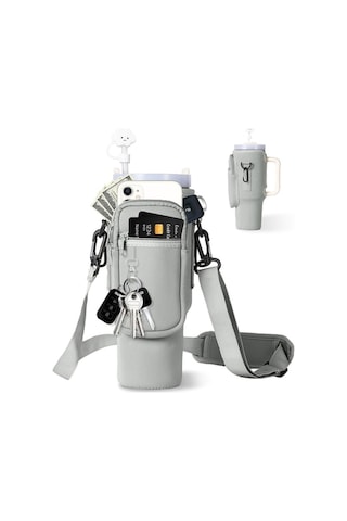 Besthome1 Stanley Isıtmalı Su Şişesi Kapağı Bardak Çantası 001 Gri