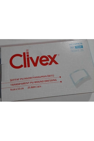 Clivex 9x15 Cm Şeffaf Pu Hazır Pansuman Örtüsü 10 Adet