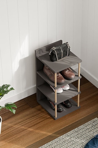 Çok Amaçlı 4 Raflı Ayakkabılık, Banyo, Mutfak Düzenleyici Organizer Antrasit Gri Antrasit - Gri