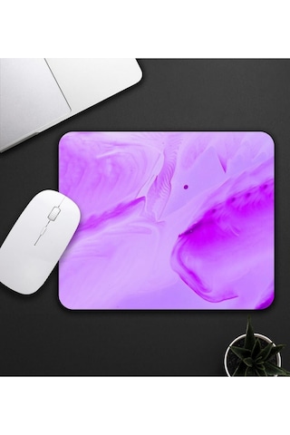 Baskılı Kupa & Mor Renk Dalga Geçişli Mouse Pad 23x19cm Fare Altlığı Kaydırmaz Taban De594 Ofis Hedi Mousepad