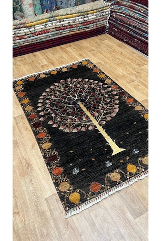 El Dokuma Afghan Halısı Siyah