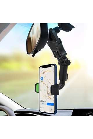 Yifomall Siyah-gri Araç İçin Yüksek Dayanıklı Kol Saçaklı Telefon Tutucu, Kolay Kullanıma Uygun, Evrensel Navigasyon Sabitleyici Siyah