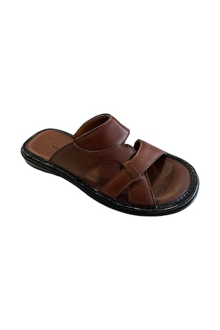 Castle Black 8521 Erkek Hakiki Deri Terlik Taba