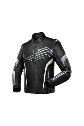 Motosiklet Montu Full Korumalı 4 Mevsim Maxdura Kumaş Ve Pu Deri Motor Mont Siyah Edt