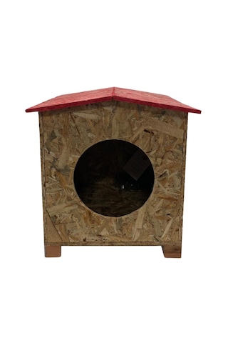 Reyo Kedi Evi Dış Ortam Uygun Ahşap Kedi Evi Osb 39 x 37 x 34 CM CAT08