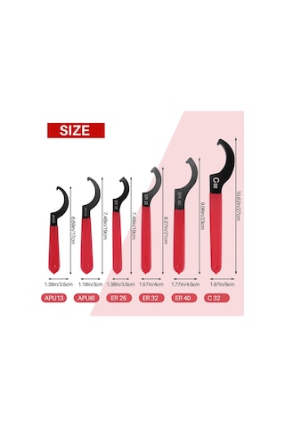 6 Parça Anahtar Seti Ayarlanabilir Bobin Anahtarı Anahtar Kancası