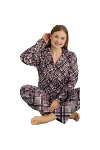 Büyük Beden Kadın Kışlık Süet Pijama Takımı Isabella Grande Tasar Çok Renkli