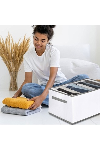 Dancemonkey Katlanabilir Giysi Dolabı Organizatörü: 9 Izgaralı Çekmece Düzenleyici Altın Altın