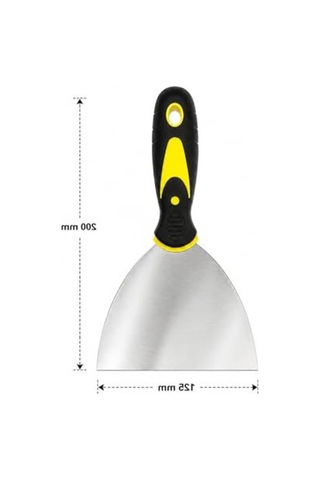 Paslanmaz Çelik İnşaat Spatulası, Plastik Saplı Ve 125 Mm Boyutunda 001 Siyah