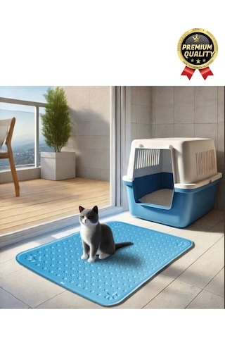 Premium Silinebilir Yıkanabilir Dayanıklı Kedi Köpek Evcil Hayvan Tuvalet Önü Mama Kabı Kum Paspası