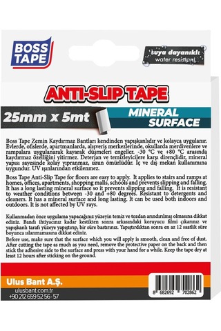 Boss Tape Zemin Merdiven Kaydırmaz Bant 25 Mm x 5 Mt