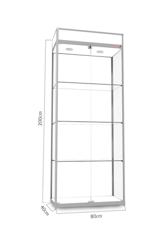 Camlı Vitrin - Cam Dolap - Camlı Koleksiyon Vitrini - Kurulu Ürün 200x80x40