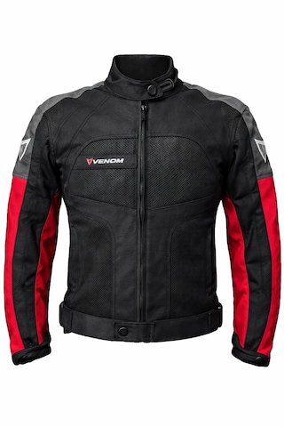 Venom Dynamic 4 Mevsim Ce Korumalı Kırmızı - Gri Motorcu Montu Bir Beden Büyük Alınız