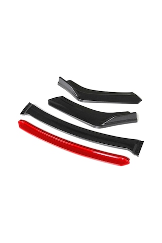 Ön Tampon Eki Universal Ön Lip Vw Transporter T5-t6-t7 Uyumlu Ön Karlık Siyah-kırmızı