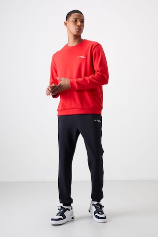 Tommy Life Fiesta - Lacivert Pamuklu Kalın Yumuşak Dokulu Comfort Fit Nakışlı Erkek Eşofman Takım - 85254 Kırmızı - Lacivert