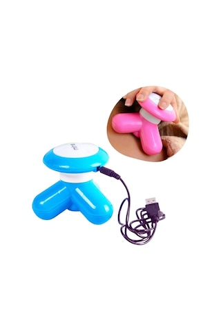 3 Başlıklı Titreşimli Usb Şarjlı Mini El Masaj Aleti Beyaz