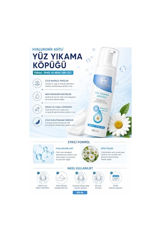 Hyaluronik Asitli Yüz Yıkama Köpüğü 150 Ml Nemlendirici Yüz Temizleme Köpüğü