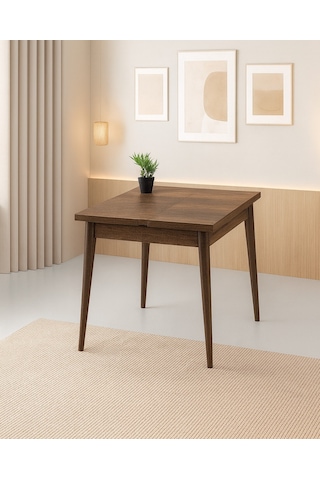 Yanlardan Açılır Büyüyen Yemek Masası Ceviz 65 x 100 CM Sadece Masa