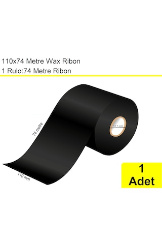 110x74 Metre Wax Siyah Ribon 1 Adet / En:110 Mm Boy:74 Metre 1